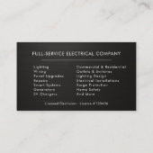 Elektrofachmann Metallisch Professionell Visitenkarte (Rückseite)