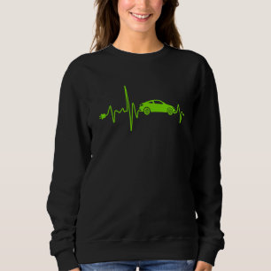 Elektrofahrzeug mit Herzschlag EV Retro-Elektroaut Sweatshirt