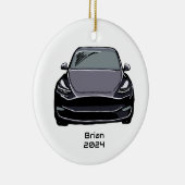 Elektrofahrzeug SUV Graue, handgezeichnete Skizze Keramik Ornament (Rechts)