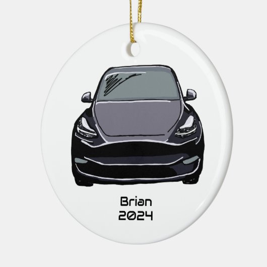 Elektrofahrzeug SUV Graue, handgezeichnete Skizze Keramik Ornament (Links)