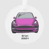 Elektrofahrzeug SUV Pink Handgezeichnete Skizze Ornament (Vorderseite)