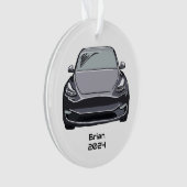 Elektrofahrzeug SUV Silver Gray Hand Drawn Sketch Ornament (Vorderseite)