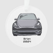 Elektrofahrzeug SUV Silver Gray Hand Drawn Sketch Ornament (Vorderseite)