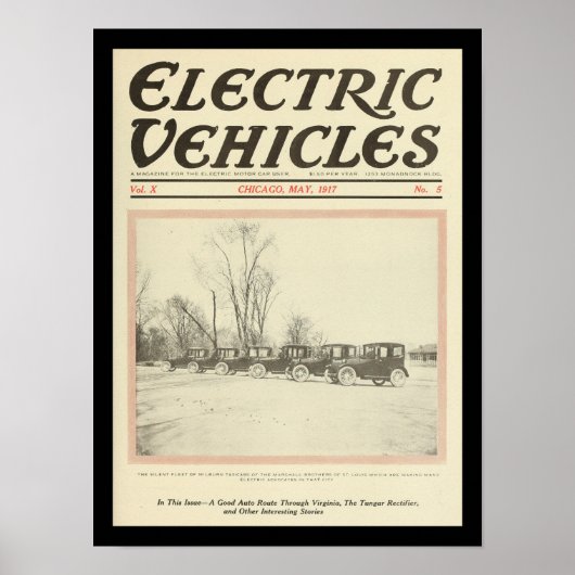 Elektrofahrzeuge Kraftfahrzeuge Vintag drucken Poster (Vorne)