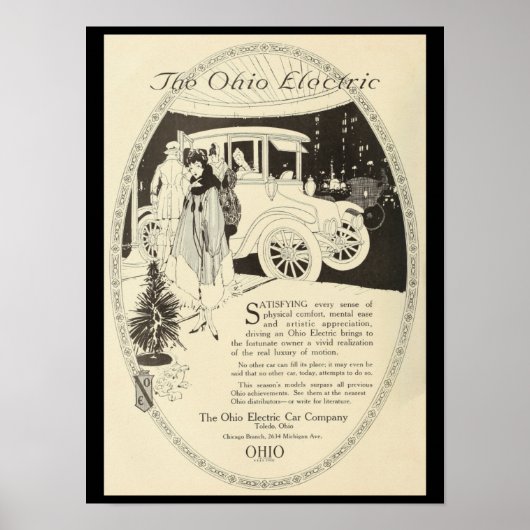 Elektrofahrzeuge Kraftfahrzeuge Vintag drucken Poster (Vorne)