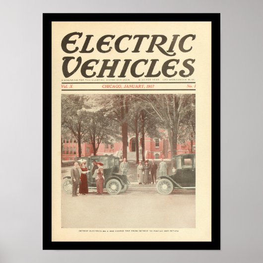 Elektrofahrzeuge Kraftfahrzeuge Vintag Poster (Vorne)