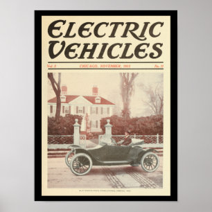 Elektrofahrzeuge Motor Autos Vintage-Druck Poster