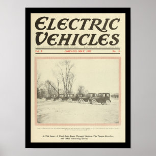 Elektrofahrzeuge Motor Autos Vintage-Druck Poster