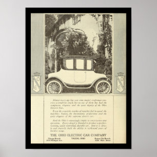 Elektrofahrzeuge Motor Autos Vintage-Druck Poster
