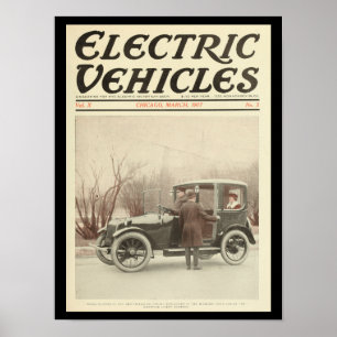 Elektrofahrzeuge Motor Autos Vintage-Druck Poster