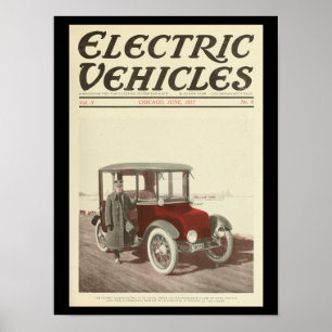 Elektrofahrzeuge Motor Autos Vintage-Druck Poster