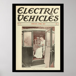 Elektrofahrzeuge Motor Autos Vintage-Druck Poster