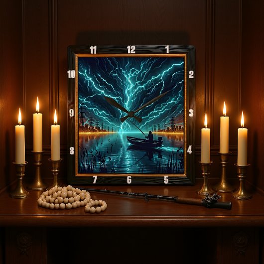 Elektrofischerei Quadratische Wanduhr