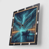 Elektrofischerei Quadratische Wanduhr (Winkel)