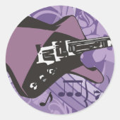 Elektrogitarren-Aufkleber Runder Aufkleber (Vorderseite)