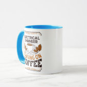 Elektroingenieur, der auf Coffee Caffeine Gif läuf Tasse (Vorderseite Links)