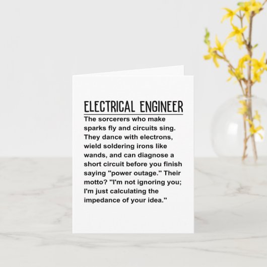 Elektroingenieur Karte (Gelbe Blume)