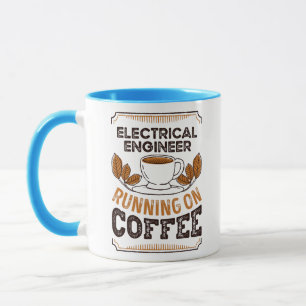 Elektroingenieur läuft auf Kaffee-Koffein-Gif Tasse