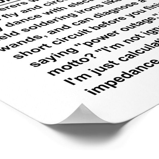 Elektroingenieur Poster (Ecke)