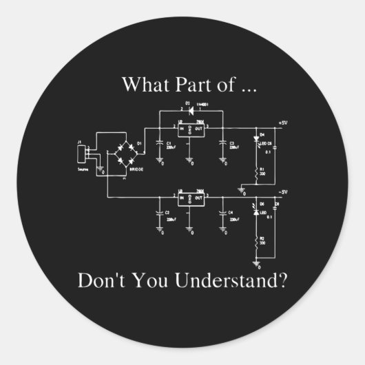 Elektroingenieur Runder Aufkleber (Vorderseite)