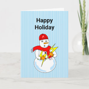 Elektroingenieur Schneemann Weihnachtskarte Dankeskarte