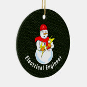 Elektroingenieur Snowman Keramik Ornament (Rechts)