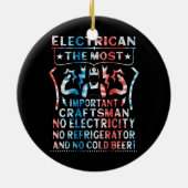 Elektroingenieure und Bierbauer Lineman Keramik Ornament (Hinten)