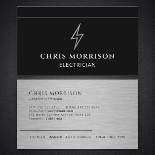 Elektroinstallateur Metallisch Visitenkarte