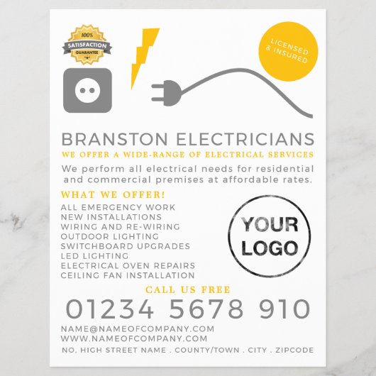 Elektrokabel, elektrische Werbung Flyer (Vorne)