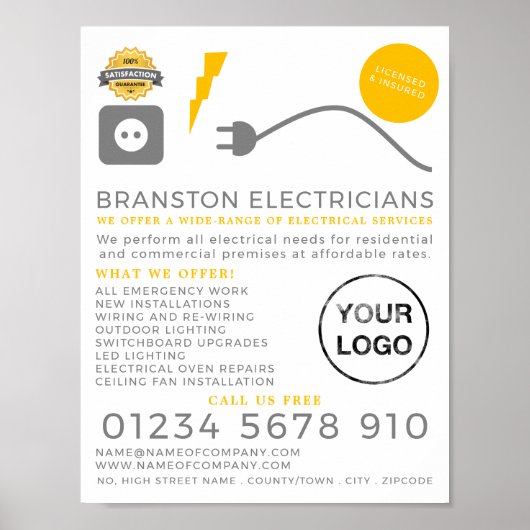 Elektrokabel, elektrische Werbung Poster (Vorne)