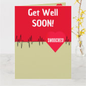 Elektrokardiogramm des Roten Herzens wird bald gut Karte (Gelbe Blume)