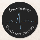 Elektrokardiogramm Runder Pappuntersetzer (Vorderseite)