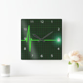 Elektrokardiogramm Wave Wall Clock Quadratische Wanduhr (Zuhause)