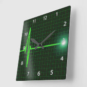 Elektrokardiogramm Wave Wall Clock Quadratische Wanduhr (Winkel)