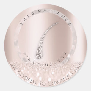 Elektrolyse-Haar-Abbau errötet Rosen-Grau-Perle Runder Aufkleber