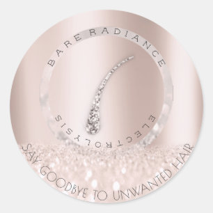 Elektrolyse-Haar-Abbau errötet Rosen-grauer Zaube Runder Aufkleber