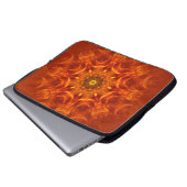 Elektronenbeutel Mandala Sunlight Orange Muster Laptopschutzhülle (Vorne Knopf)