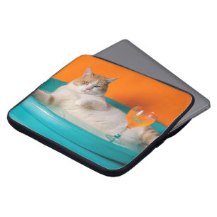 Elektronenbeutel mit heller Tasche mit einer Katze