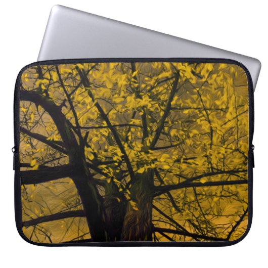 Elektronik Bag Fall Gelbbaummalerei Laptopschutzhülle (Vorderseite)