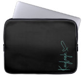 Elektronik-Bag für Schwarz und Minze Skriptname Laptopschutzhülle (Vorderseite)