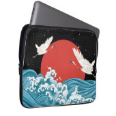 Elektronik-Beutel japanisch koi Wellen in Weißen V Laptopschutzhülle (Vorne Rechts)