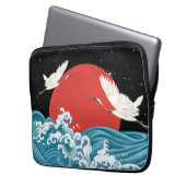 Elektronik-Beutel japanisch koi Wellen in Weißen V Laptopschutzhülle (Vorderseite Links)