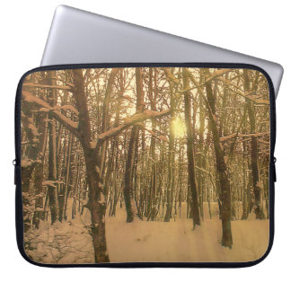 Elektronik-Beutel Winterwald Schnee und Licht Laptopschutzhülle