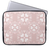 Elektronik-Blätter in Pastellrosa und Weiß Laptopschutzhülle (Vorderseite)