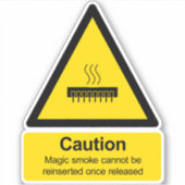 Elektronik-Magie-Rauchwarnzeichen Aufkleber (Vorderseite)