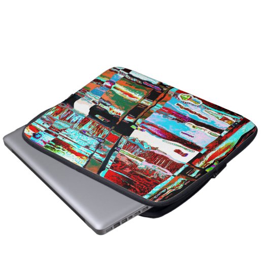 Elektronik-Tasche – Abstrakte Kollaps-Reflexion Laptopschutzhülle (Vorne Knopf)