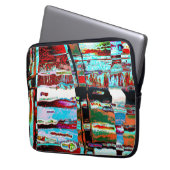 Elektronik-Tasche – Abstrakte Kollaps-Reflexion Laptopschutzhülle (Vorderseite Links)