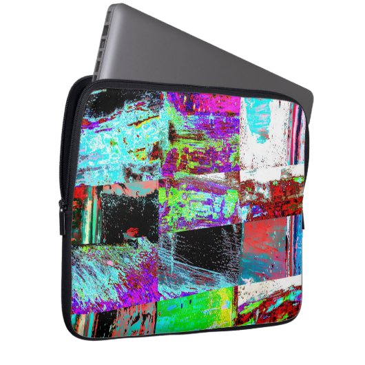 Elektronik-Tasche – Abstrakter Raster Laptopschutzhülle (Vorne Rechts)