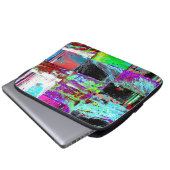 Elektronik-Tasche – Abstrakter Raster Laptopschutzhülle (Vorne Knopf)