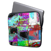 Elektronik-Tasche – Abstrakter Raster Laptopschutzhülle (Vorderseite Links)